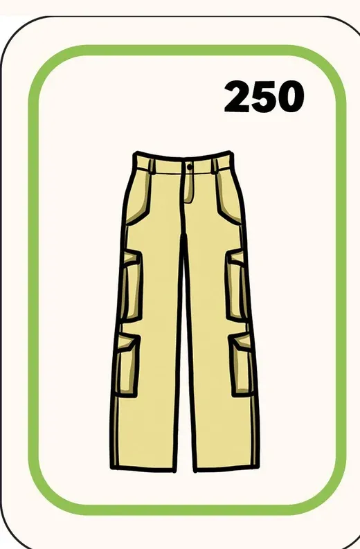 Beige cargo trousers, 250